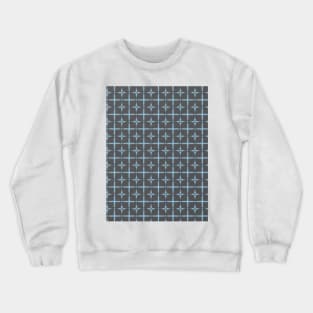 Indigo ethnic shibori pattern stars and squares Crewneck Sweatshirt